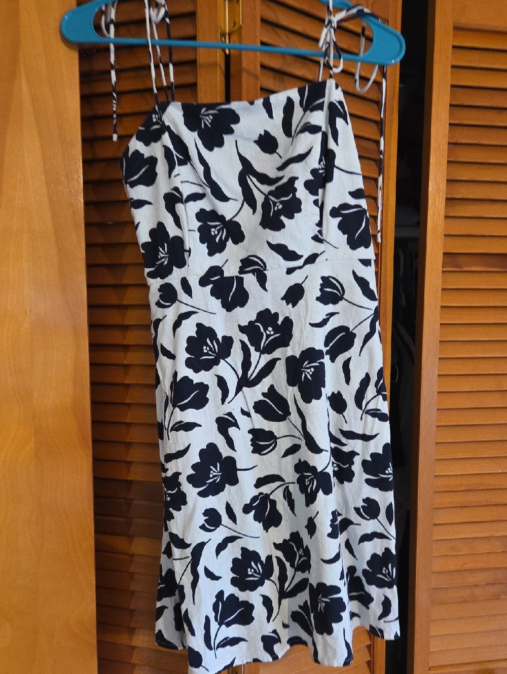 Navy & White Floral Slip Dress